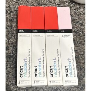 Cricut Infusible Ink Transfer Sheets, Cherry Ref And Rose Pink Lot Of 3